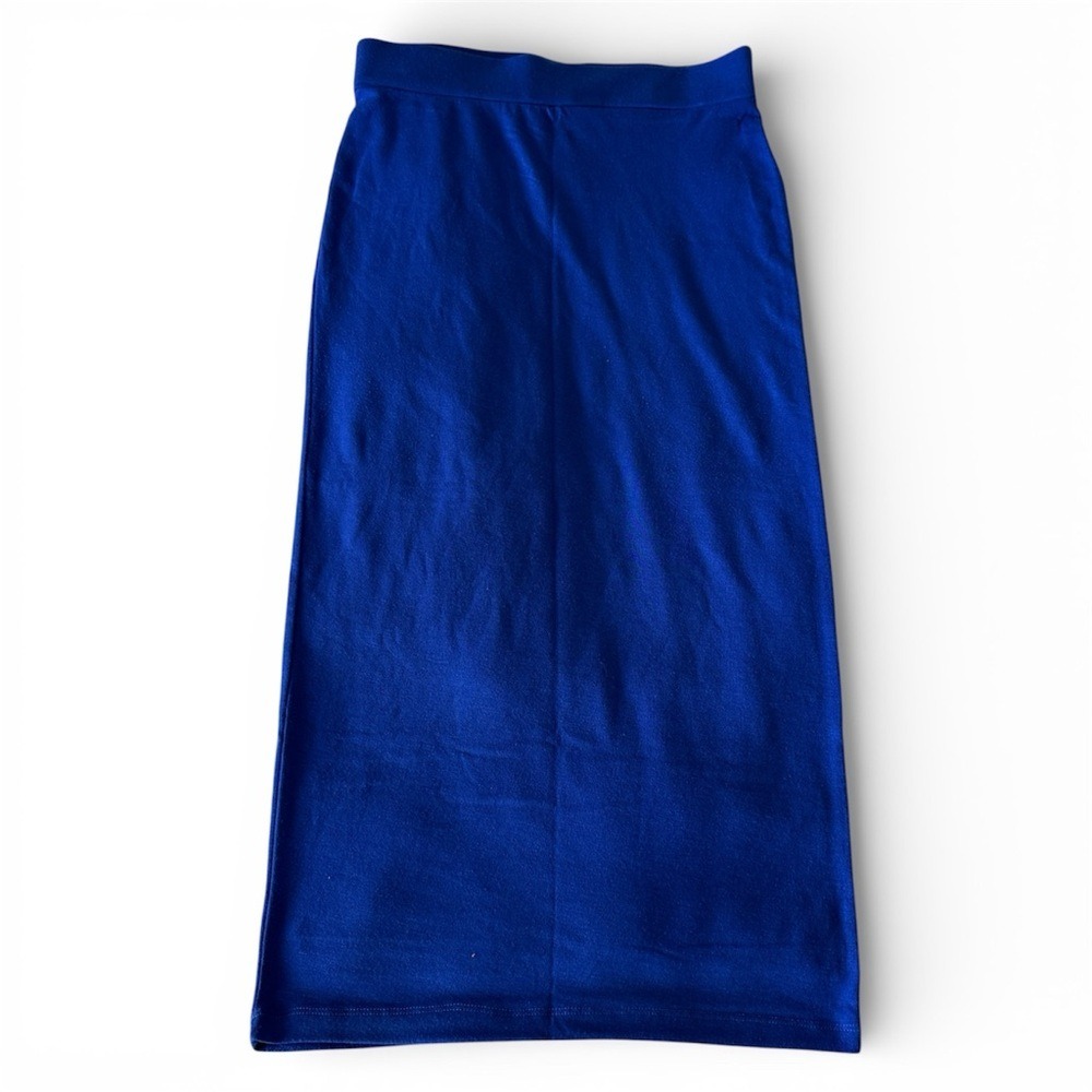 PARTE Womens Below Knee Midi Length Pencil Skirt Size M Blue Cobalt Stretchy‎